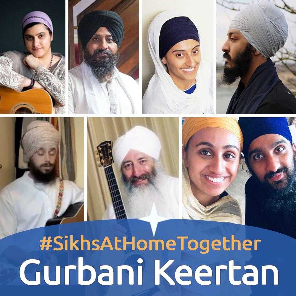 Sikhs at home together - Gurbani Keertan